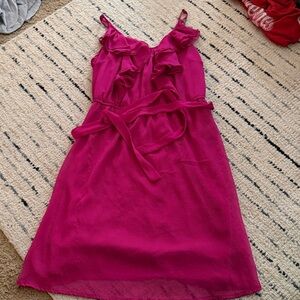 Old Navy Fuchsia Ruffle Midi Dress